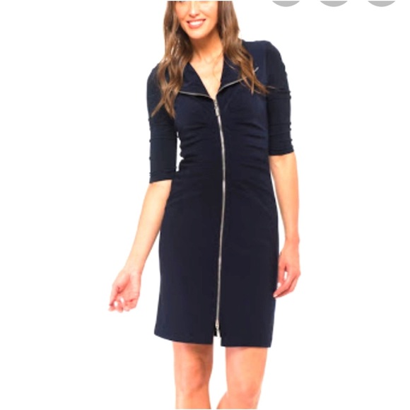 Joseph Ribkoff Dresses & Skirts - Joseph Ribkoff womans rouched 3/4 sleeve Black Dress size 8